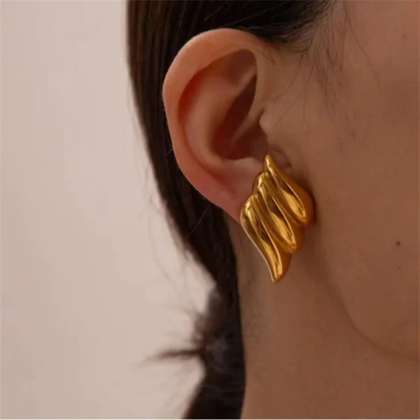 Gold Wings Stud Earrings - Image 2