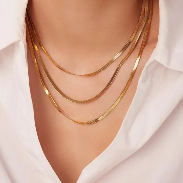 Gold Stacking Layered Necklace - Image 2