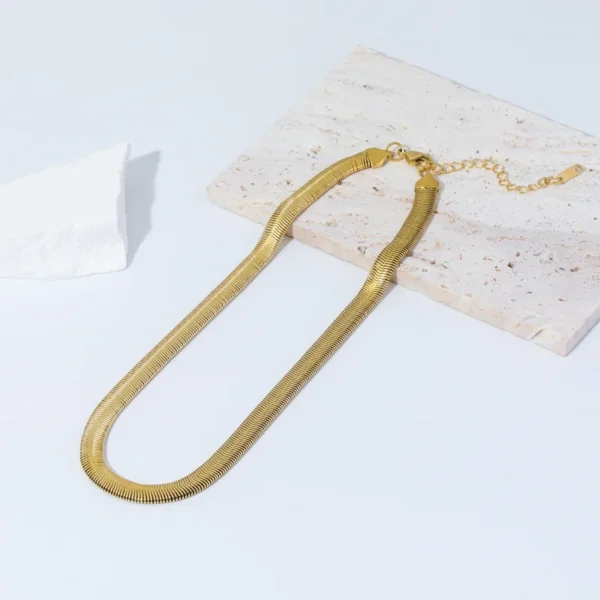 Gold Snake Chain Necklace - Image 3