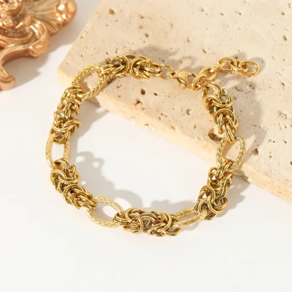 Twisted Gold Bangle Bracelet - Image 4