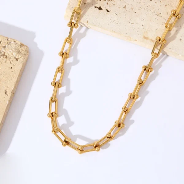 Gold Thick Chain Necklace - Image 3