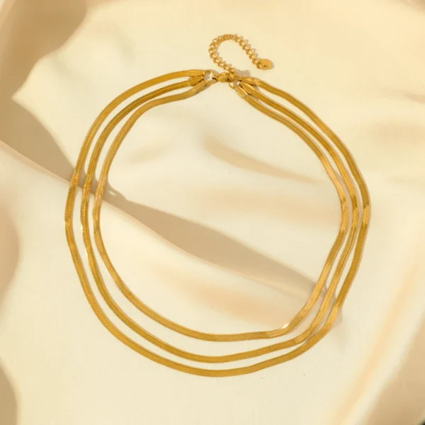 Gold Stacking Layered Necklace - Image 3