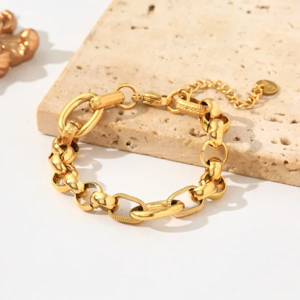 Thick Gold Bracelet - Image 4