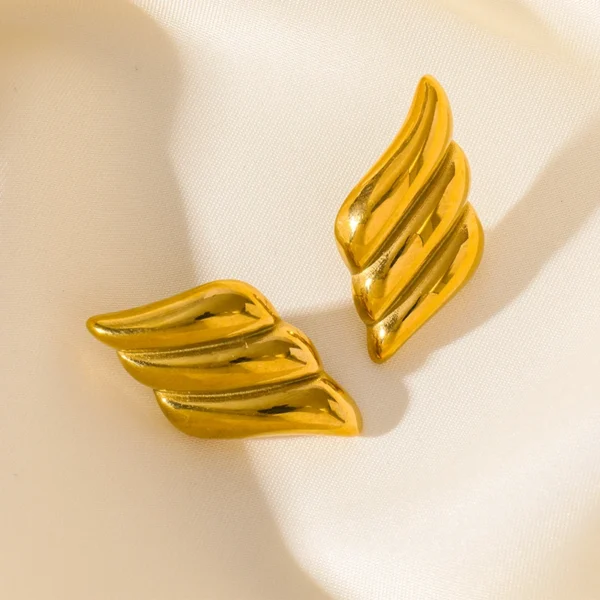 Gold Wings Stud Earrings - Image 4